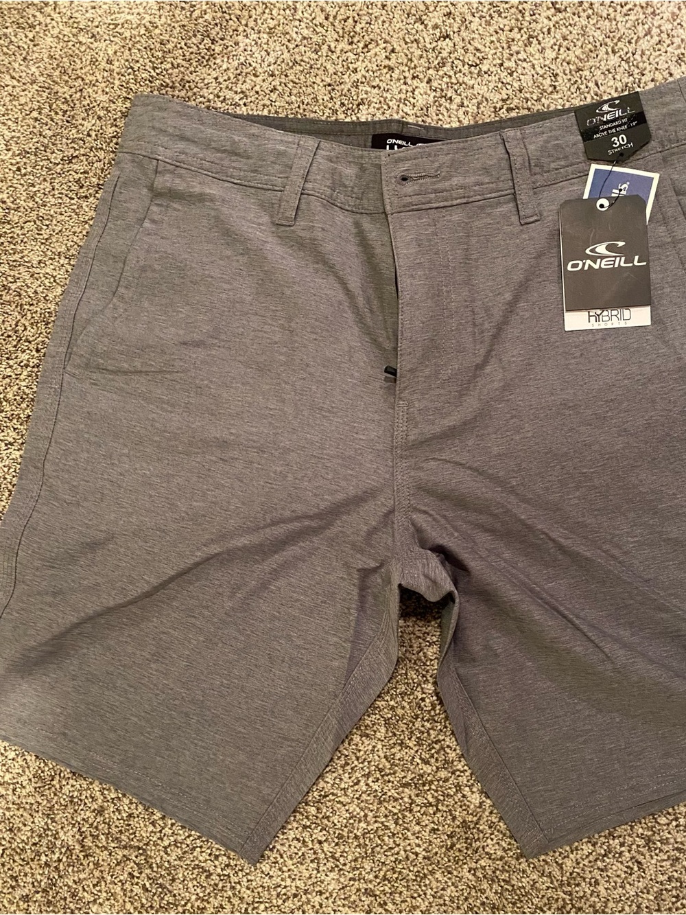 O'Neill Men's Charcoal Gray Hybrid Shorts size 30 NWT